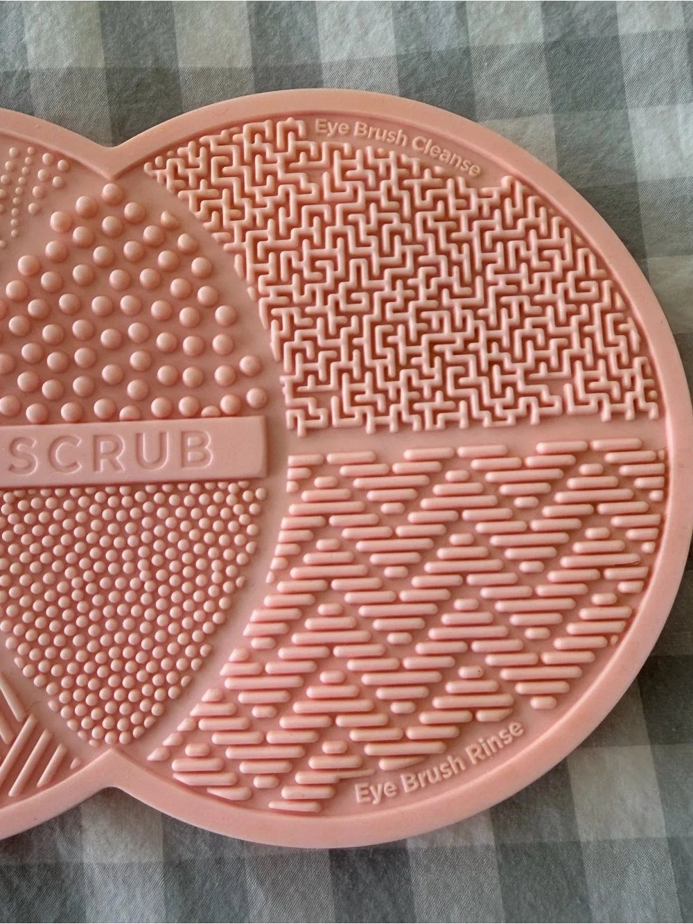 Pink Silicone Brush Scrub Mat - 'SCRUB' Embossed